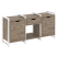 Тумба на регулируемых опорах наборная VR.L-TN-7.O 1440x460x719 (Тиквуд Темный/Белый металл)