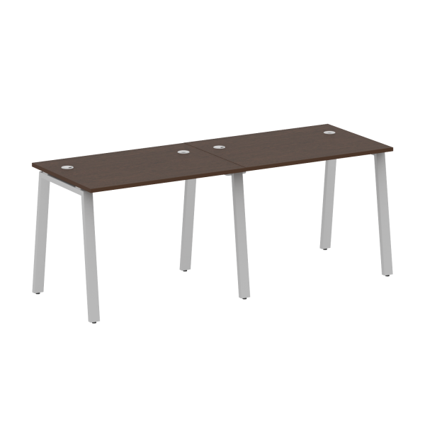 Рабочая станция на 2 рабочих места на А-образном м/к Metal System Style БА.СМ-2.1 2000x720x750 (Венге Цаво/Серый металл)