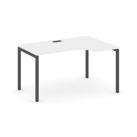 Стол рабочий эргономичный SN-4P.SPA-011(R) (1380х700/980х750) (Белый/Металл Антрацит)