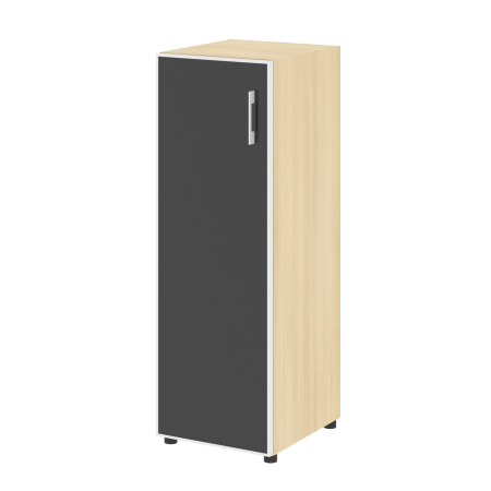 Шкаф для документов узкий со стеклом черным LT.SU-2.4 R (L) Black (Акация Лорка)