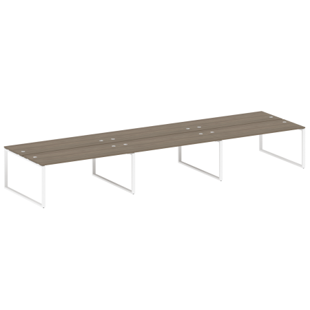 Рабочая станция Metal System Style БО.СМ-6.5 5400x1475x750 (Вяз/Белый металл)