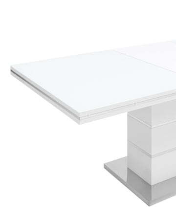 Стол обеденный Глазго раскладной 160-215*90 глянцевый белый (Стол обеденный Глазго белый)