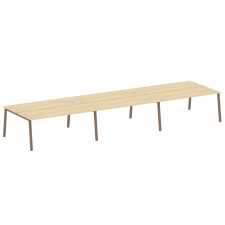 Рабочая станция на 6 рабочих места на А-образном м/к Metal System Style БА.СМ-6.5 5400x1475x750 (Акация/Мокко металл)