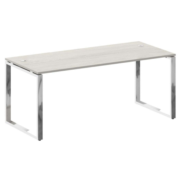 Стол рабочий руководителя на О-обр. м/к 1800x800x750 (Дуб Наварра/Нерж. Сталь)
