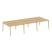Рабочая станция на деревянных опорах Onix Wood OW.D.RS-6.2.7 3540x1475x750 (Тиквуд Светлый/Дуб Темный)