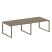 Переговорный стол 2 столешницы Metal System Style БО.ПРГ-2.3 2800x1235x750 (Дуб Наварра/Серый металл)