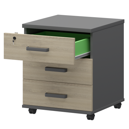 Тумба подкатная Смарт СМТ-3ПЦ Тип1 434x450x620 (Графит/Кронберг)