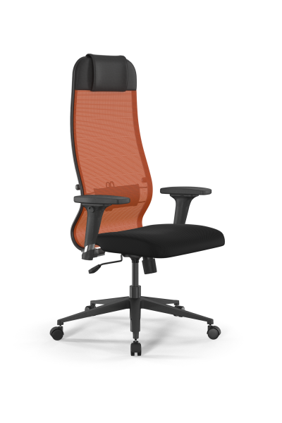 Кресло для руководителя Метта Sit 10 B1-111D - X2+UMF(X1) /Ub00/Wh00/D02P(M09.B11.G19.W02) (Черный | Оранжевый)