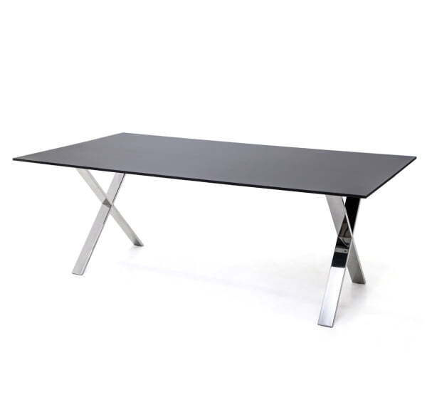 Стол для руководителя L210 2100х900х750 (Черный/Хром металл)
