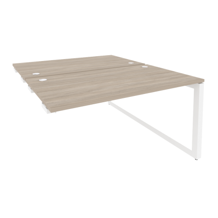 Стол-приставка двойной на О-образном м/к к опорным элем. Onix O.MO-D.SPR-3.8 1380x1635x750 (Дуб Аттик/Белый Металл)