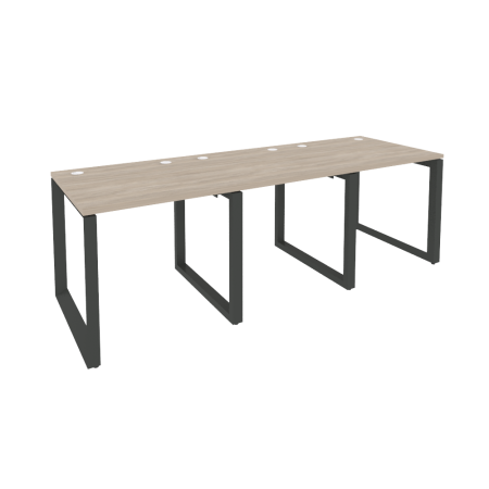 Рабочая станция на О-образном м/к Onix O.MO-RS-3.0.8 2340x800x750 (Дуб Аттик/Черный металл)