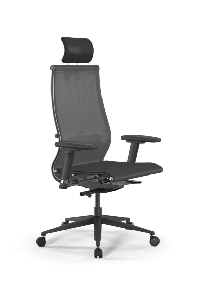 Кресло для руководителя Метта SynchroSit 10 B2-107D - T /Km00/Nb00/D03P/H3mL-2D(M23.B11.G19.W02) (Серый)