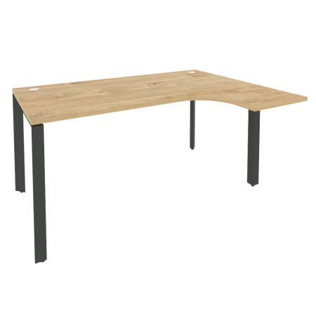 Стол эргономичный правый на П-образном м/к Onix O.MP-SA-4R 1580x1180x750 (Тиквуд Светлый/Черный металл)
