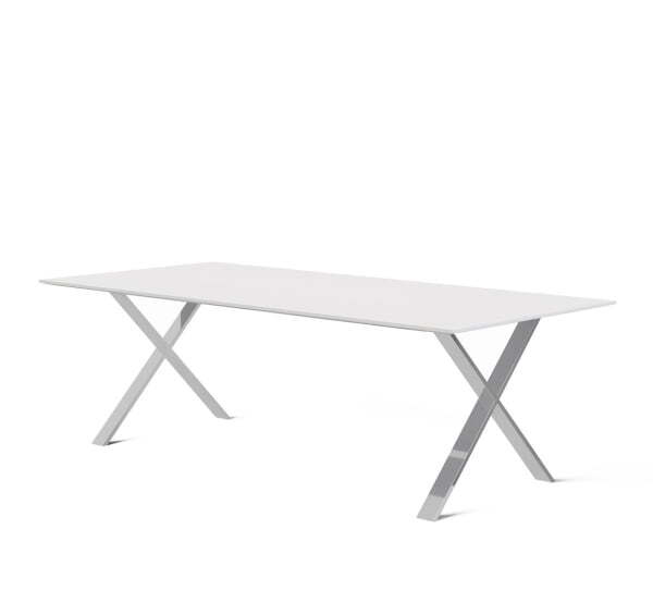 Стол для переговоров 2400х1100х750 (Белый/Хром металл)
