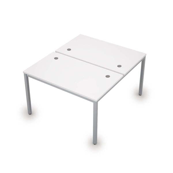 6МБ.269 Бенч-система на два рабочих места (1400x1235x750) (Белый/Алюминий матовый)