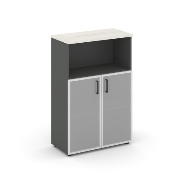 Шкаф средний широкий SN.STS-203 (796х400х1203) (Антрацит/Дуб Наварра/Сатин)