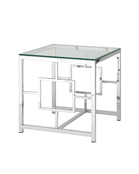 Журнальный столик 55*55 БРУКЛИН серебро (Журнальный стол Бруклин серый)