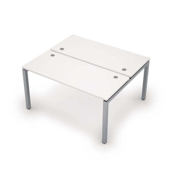 6МБ.5269 Бенч-система на 2 рабочих места (1400x1235x750) (Белый/Алюминий матовый)