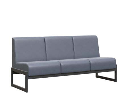 Диван трехместный MD.D3  (1855х700х700) (Oregon Серый арт.17/Чёрный металл)