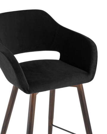 Стул барный Саймон велюр черный (Стул барный Саймон черный)