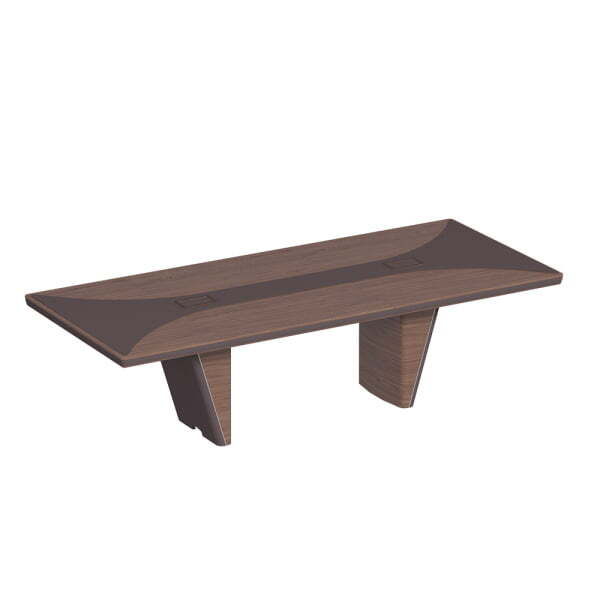 Стол для переговоров прямоугольный, дерево/кожа, металлическая вставка ISixty 280TAS 2800x1200x740 (Кожа коричневая)