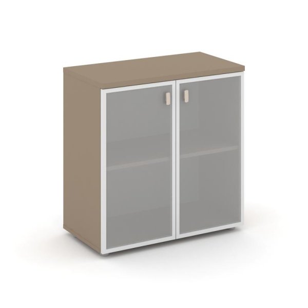 Шкаф низкий широкий ES.ST-3.2R (800х420х823) (Латте/Сатин матовый)