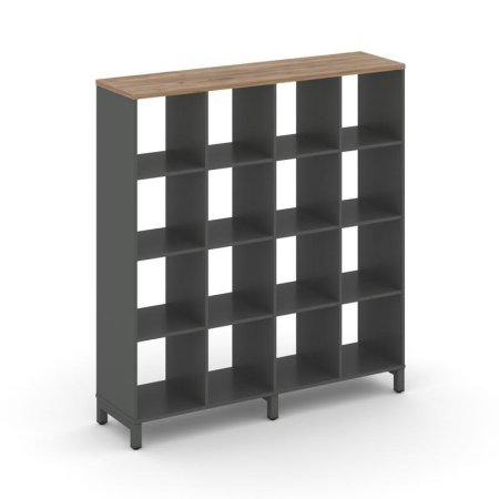 Каркас стеллажа 4 яруса SN.KS-440 (1488х400х1615) (Антрацит/Дуб Табак/Металл Антрацит)