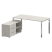Стол для руководителя с тумбой левый БГ.СРТ-4.8 (L) 1700x1620x750 (Вяз Благородный/Нерж. Сталь)