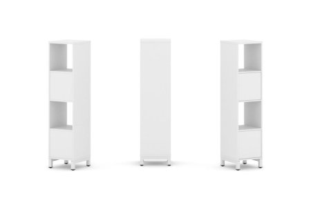 Набор стеллажа 1 сторонний, 4 яруса SN.NS-411 (387х400х1615) (Белый/Металл Белый)