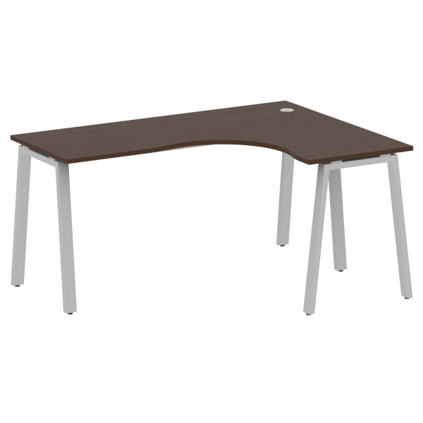 Стол криволинейный правый Metal System Style БА.СА-4 Пр 1600x1200x750 (Венге Цаво/Серый металл)
