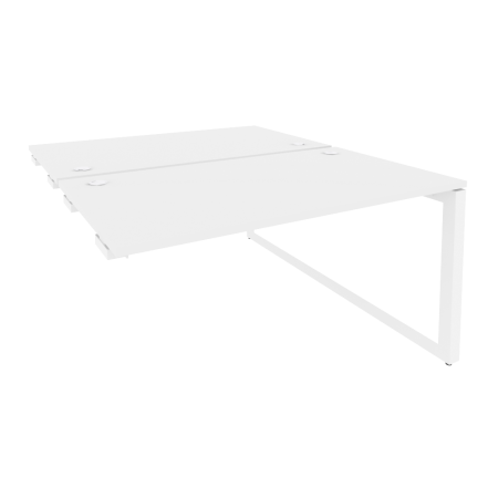 Стол-приставка двойной на О-образном м/к к опорным элем. Onix O.MO-D.SPR-3.8 1380x1635x750 (Белый Бриллиант/Белый Металл)