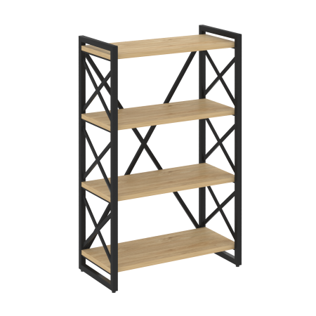 Стеллаж на регулируемых опорах-4 полки VR.L-MST.O-4.8 800x400x1280 (Тиквуд Светлый/Черный металл)