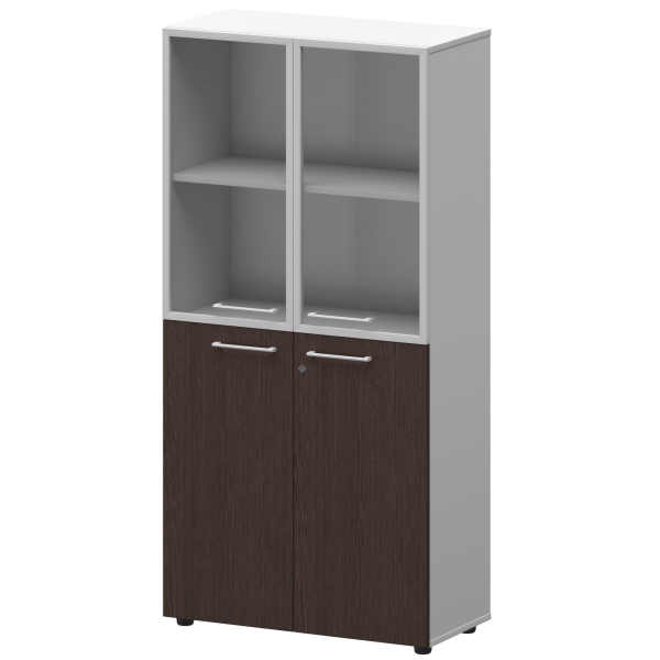 Шкаф высокий комб. Кортез СМШ48.28F.28RS(Б) 792x362x1595 (Дуб венге/Белый)