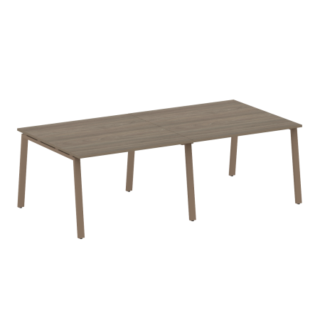 Стол для переговоров (2 столешницы) на А-образном м/к Metal System Style БА.ПРГ-2.2 2400x1235x750 (Вяз/Мокко металл)