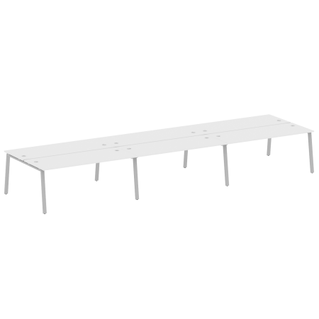 Рабочая станция на 6 рабочих места на А-образном м/к Metal System Style БА.СМ-6.5 5400x1475x750 (Белый/Серый металл)