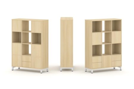 Набор стеллажа 2-х сторонний, 4 яруса SN.NSD-431 (1121х400х1615) (Акация Лорка/Металл Белый)