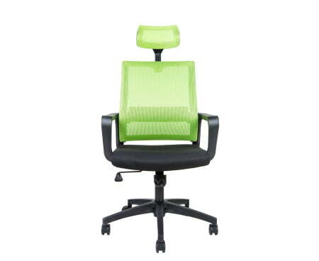 Кресло офисное / Бит / черный пластик / зеленая сетка / черная ткань (Черный)