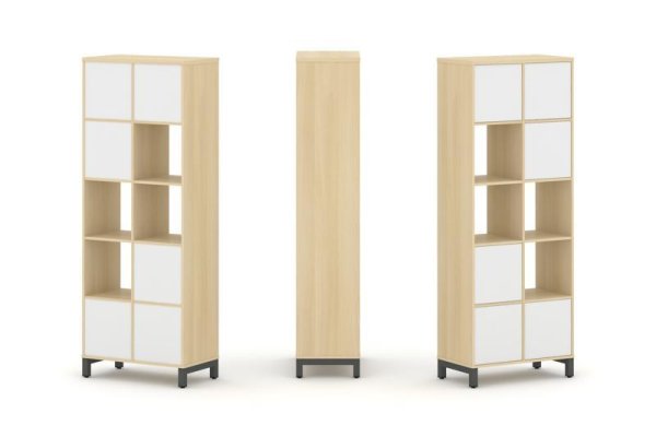 Набор стеллажа 1 сторонний, 5 ярусов SN.NS-521 (754х400х1982) (Акация Лорка/Белый/Металл Антрацит)