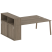 Рабочая станция с шкафом-купе на А-образном м/к Metal System Style БА.РС-СШК-2.5 Т 2210x1475x1098 (Дуб наварра/Серый металл)