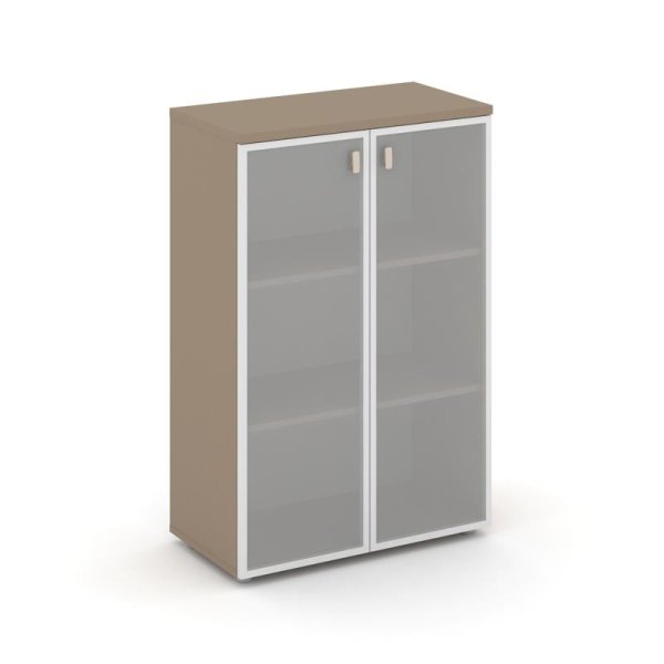 Шкаф средний широкий ES.ST-2.4R (800х420х1207) (Латте/Сатин матовый)