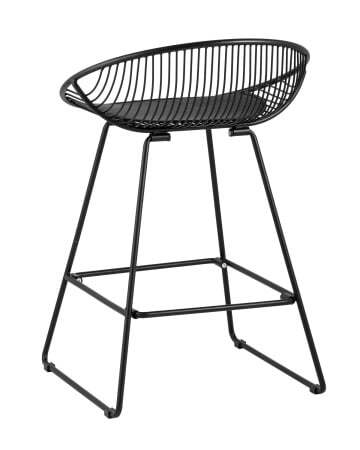 Стул полубарный UFO черный с черной подушкой (Стул полубарный Ufo черный)