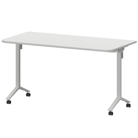Стол мобильный складной радиусный Моби МБ22-140.70Р 1400x700x750 (Белый/Белый)