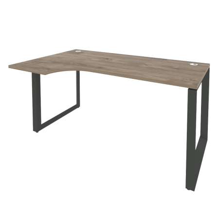 Стол эргономичный левый на О-образном м/к Onix O.MO-SA-1L 1580x980x750 (Тиквуд Темный/Черный металл)