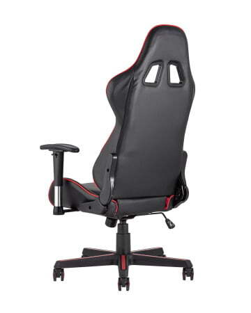 Кресло игровое TopChairs Racer черно-красное (Геймерское кресло Racer черный, красный)