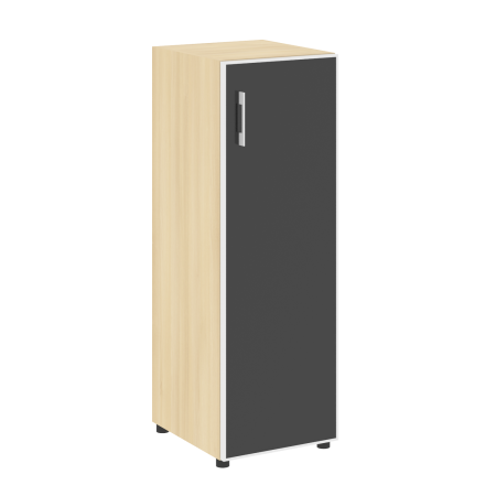 Шкаф для документов узкий со стеклом черным LT.SU-2.4 R (R) Black (Акация Лорка)