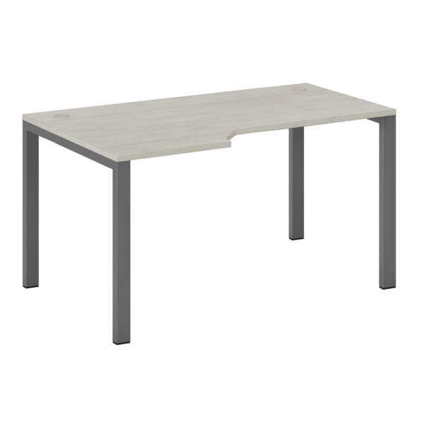 Стол эргономичный левый на металлоопорах New Line NLN36322624 1500x900x750 (Дуб шамони светлыйЧерный)
