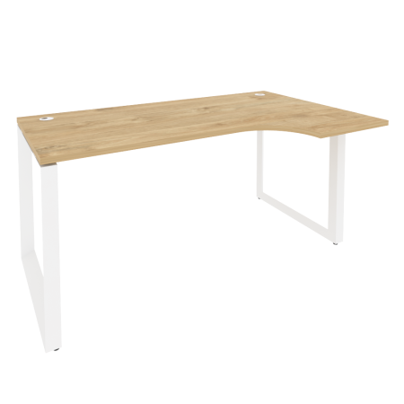 Стол эргономичный правый на О-образном м/к Onix O.MO-SA-1R 1580x980x750 (Тиквуд Светлый/Белый Металл)