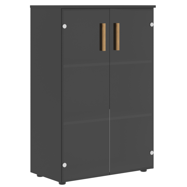 Шкаф со стеклянными дверьми Forta FMC 80.2 798x404x1197 (Черный графит)