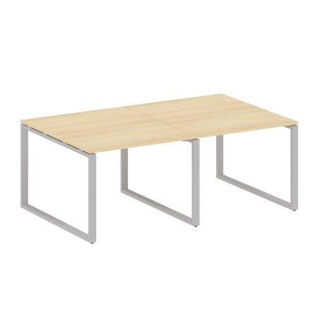 Переговорный стол 2 столешницы Metal System Style БО.ПРГ-2.1 2000x1235x750 (Акация/Серый металл)