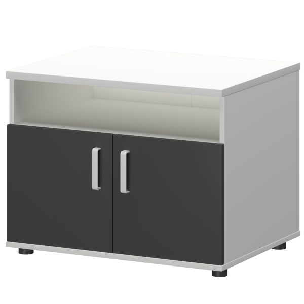 Тумба для оргтехники Смарт СМТ-2ДН Тип1 800x600x625 (Белый/Графит)